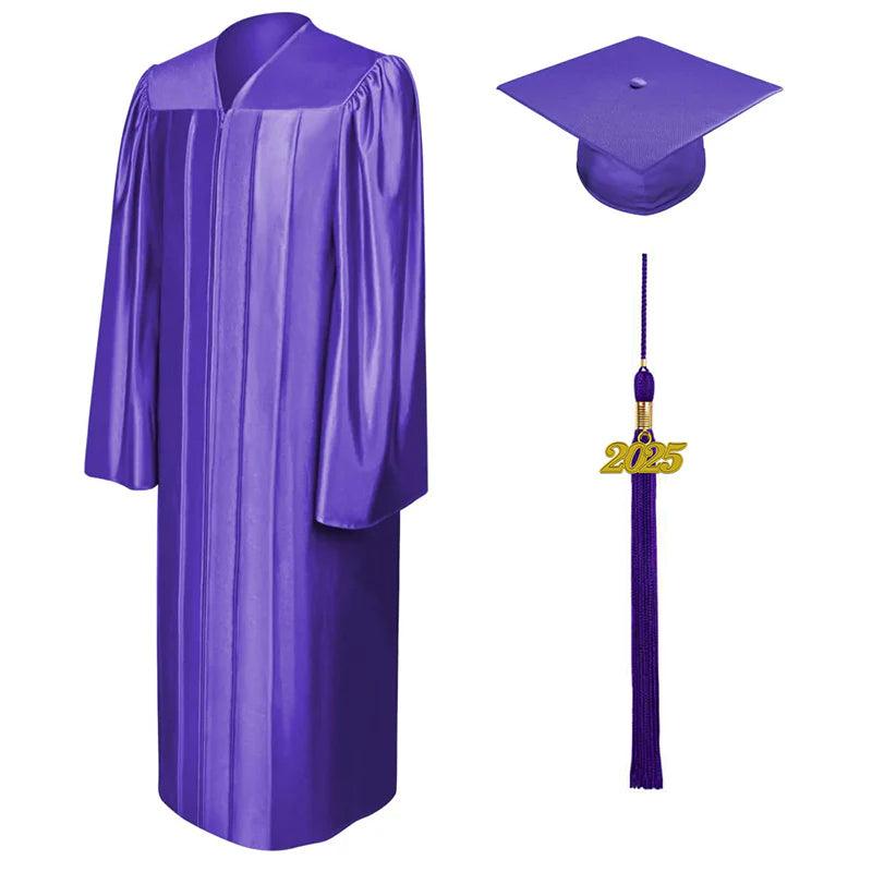 Shiny Purple Bachelors Cap & Gown - Graduation Gown