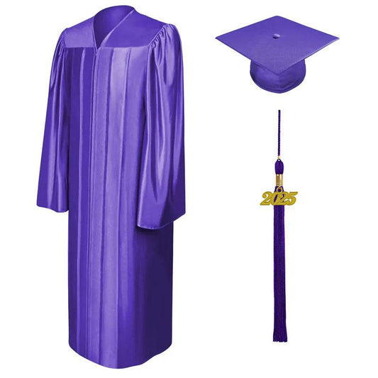 Shiny Purple High School Cap & Gown - Graduation Gown