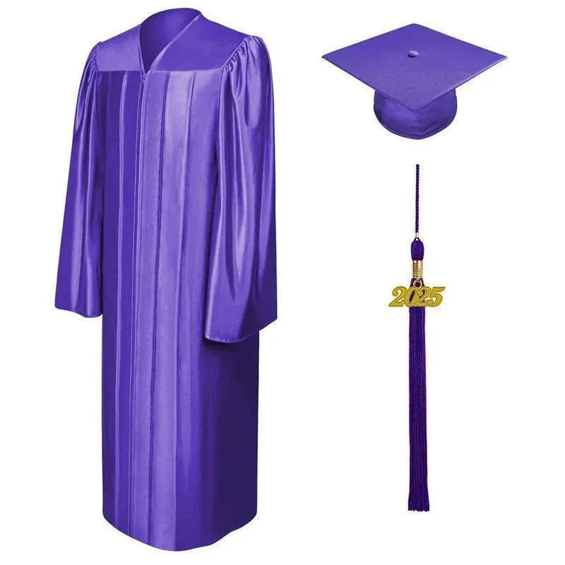 12 Colors Shiny Junior High/Middle School Graduation Cap and Gown - Graduation Gown