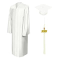 Shiny White Elementary Cap & Gown - Graduation Gown