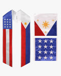 7 Mixed Flag Graduation Stoles Embroidery Sashes for Study Aboard Students - Graduation Gown