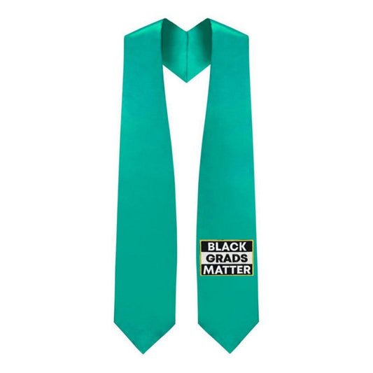 Emerald Green BLACK GRADS MATTER Graduation Stole - Graduation Gown 
