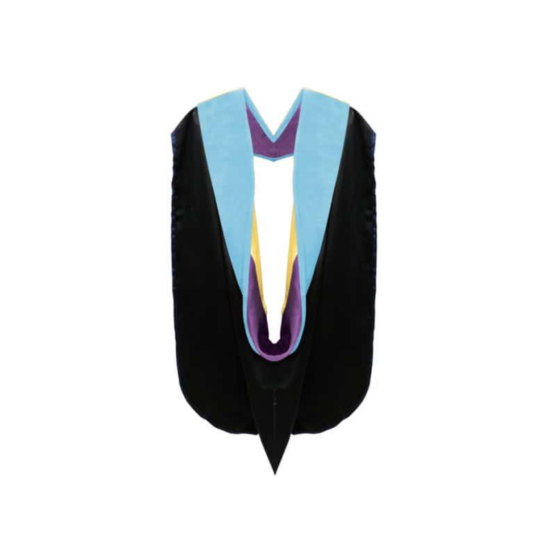 Doctor of PHD Education Hood - Purple & Golden Yellow - Graduation Gown 