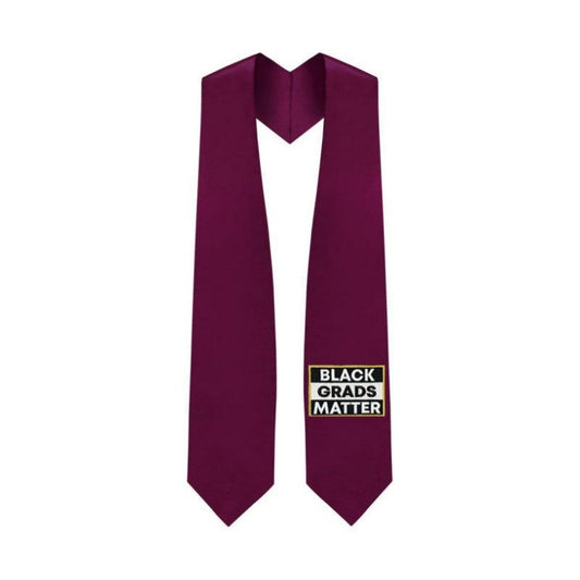 Maroon BLACK GRADS MATTER Graduation Stole - Graduation Gown 