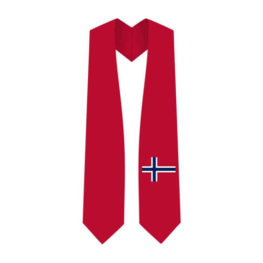 Norway Graduation Stole - Norwegian Flag Sash - Graduation Gown 