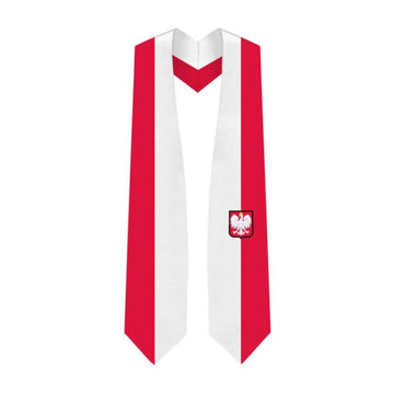 Poland Graduation Stole - Poland Flag Sash - Graduation Gown 