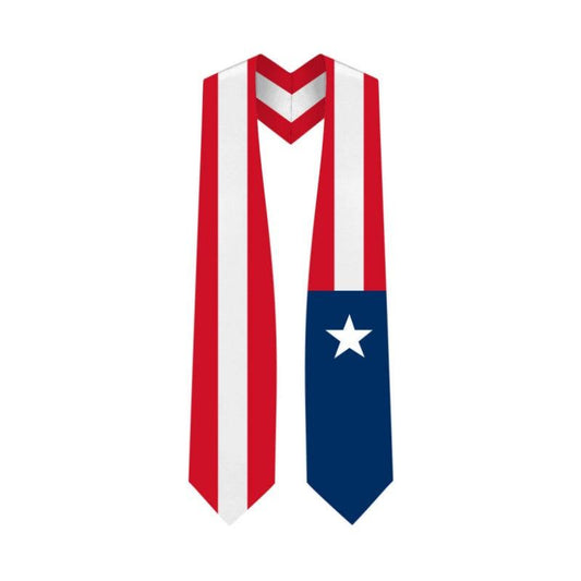 Puerto Rico Graduation Stole - Puerto Rico Flag Sash - Graduation Gown 