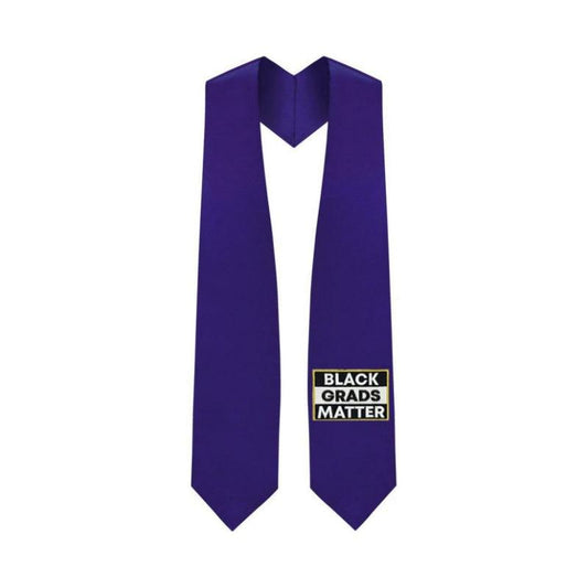Purple BLACK GRADS MATTER Graduation Stole - Graduation Gown 