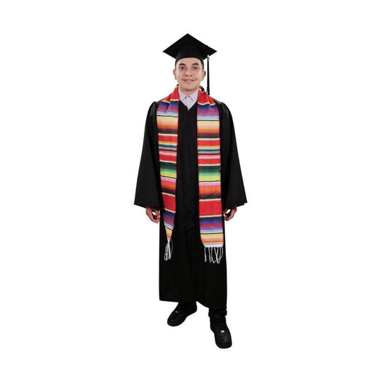 Red Mexican Serape Graduation Stole/Sash - Graduation Gown 
