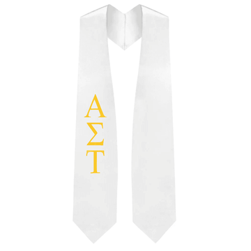 Alpha Sigma Tau Greek Lettered Stole - Graduation Gown 