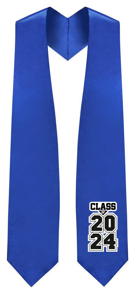 Royal Blue "Class of 2024/2025" Graduation Stole - Graduation Gown 