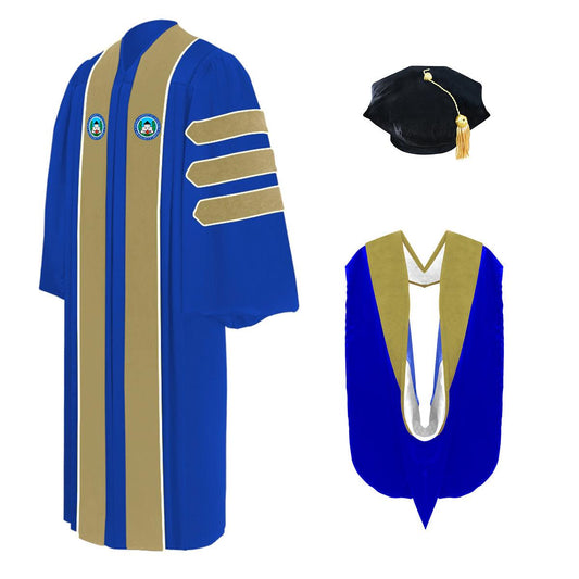 Custom Doctoral Gown, Hood, Tam - Virginia University of Lynchburg - Graduation Gown 