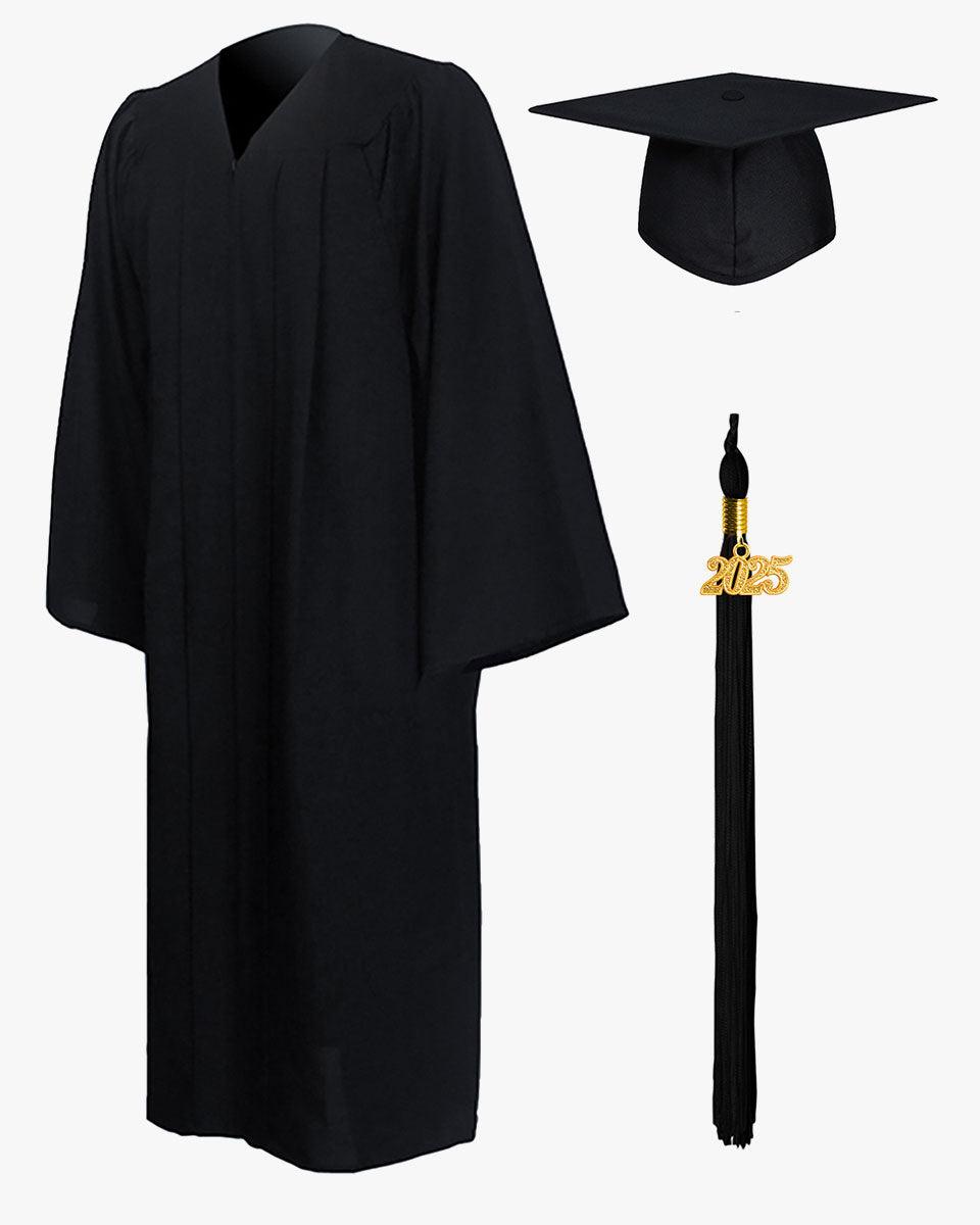 High School Premium Matte Graduation Cap, Gown, Tassel & Stole Package - Graduation Gown 