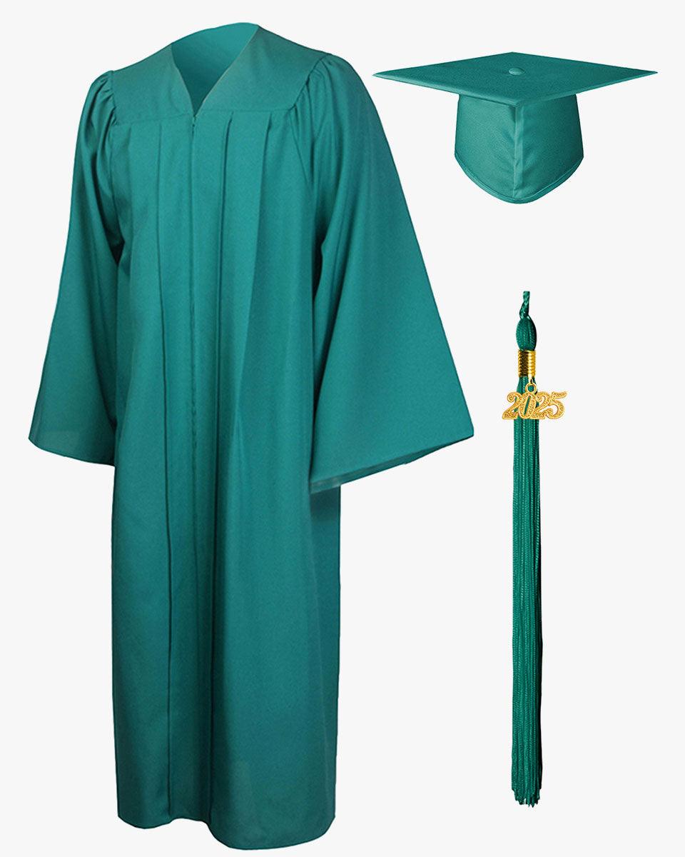 High School Premium Matte Graduation Cap, Gown, Tassel & Stole Package - Graduation Gown 