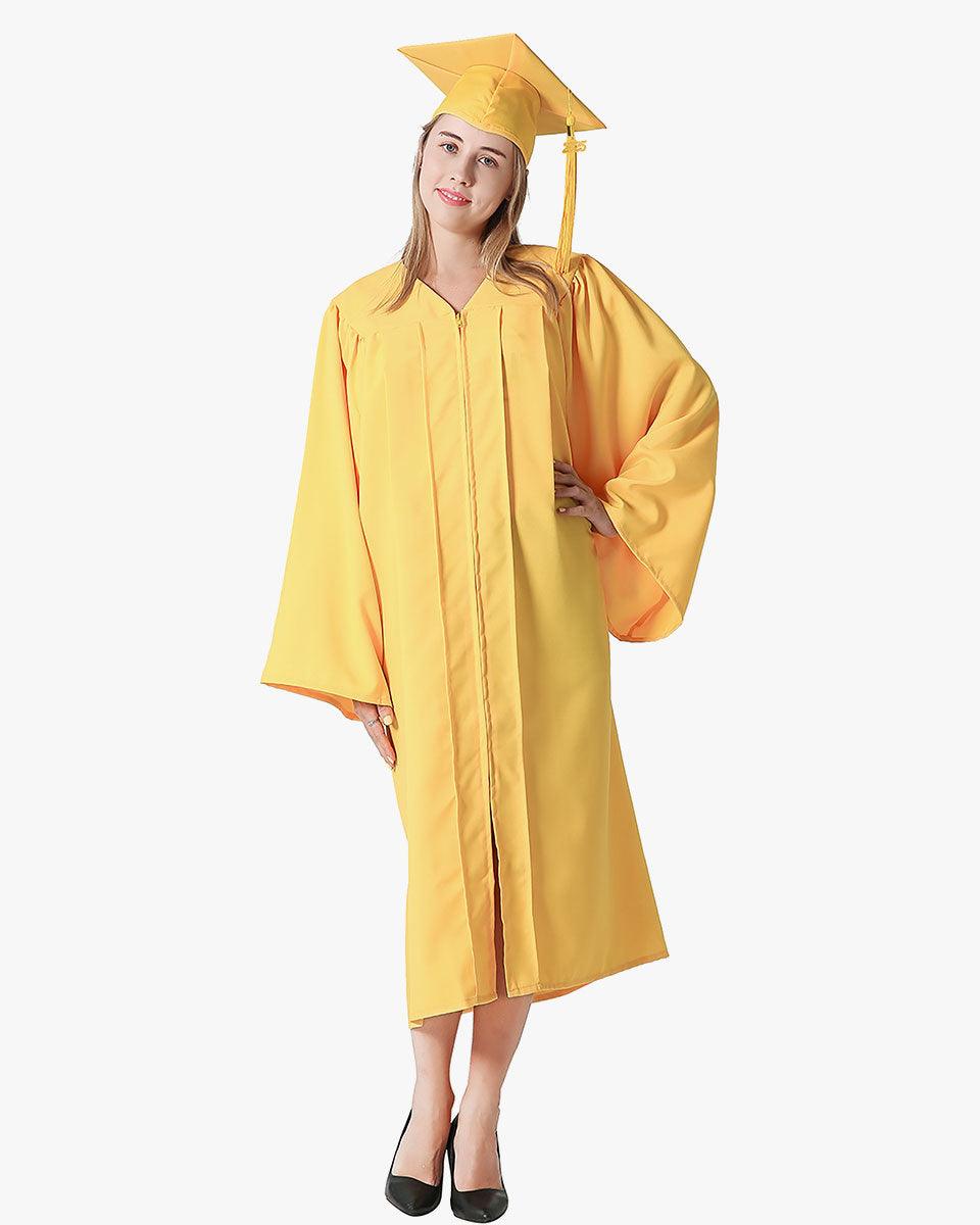 High School Premium Matte Graduation Cap, Gown, Tassel & Stole Package - Graduation Gown 