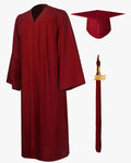 High School Premium Matte Graduation Cap, Gown, Tassel & Stole Package - Graduation Gown 