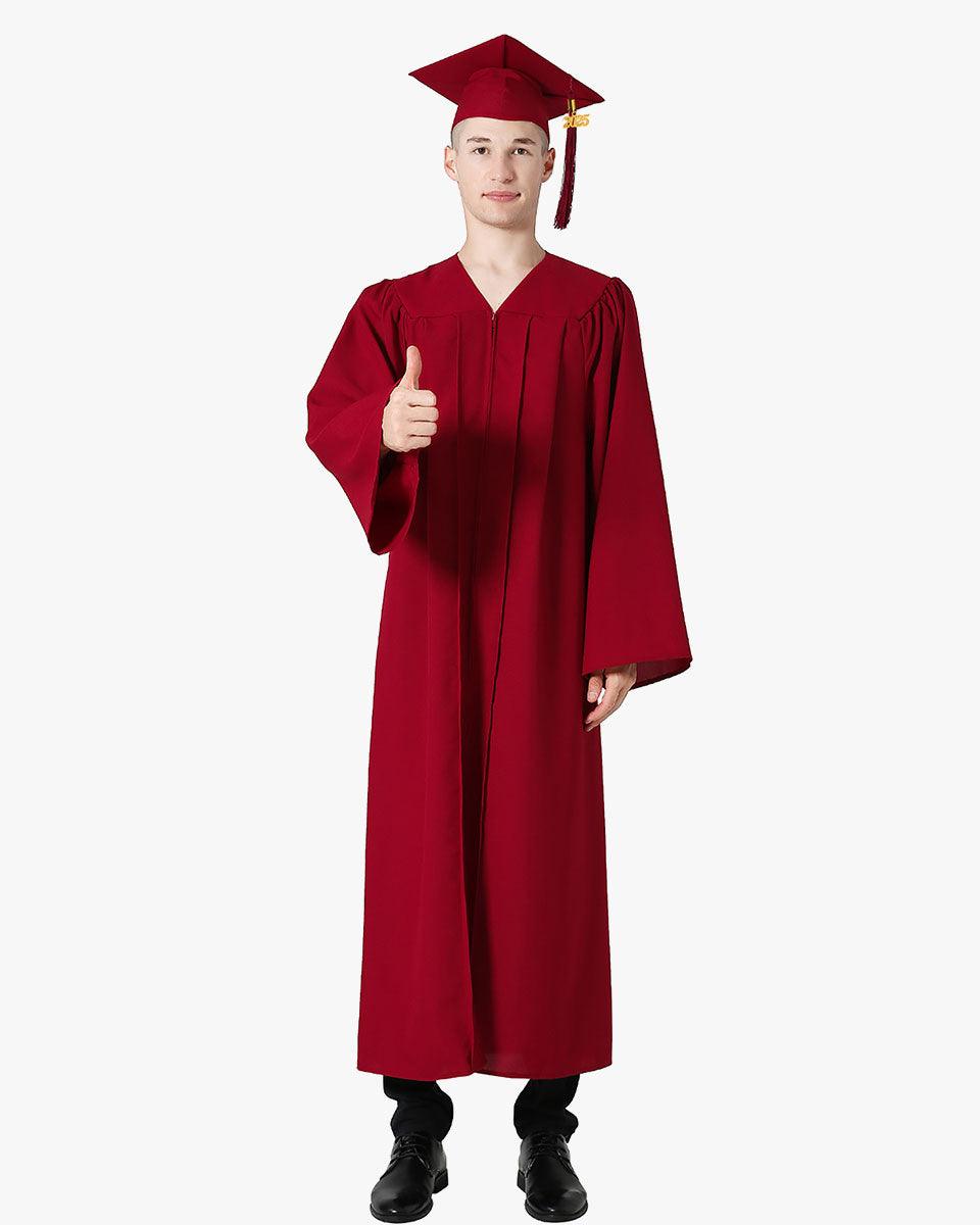 High School Premium Matte Graduation Cap, Gown, Tassel & Stole Package - Graduation Gown 