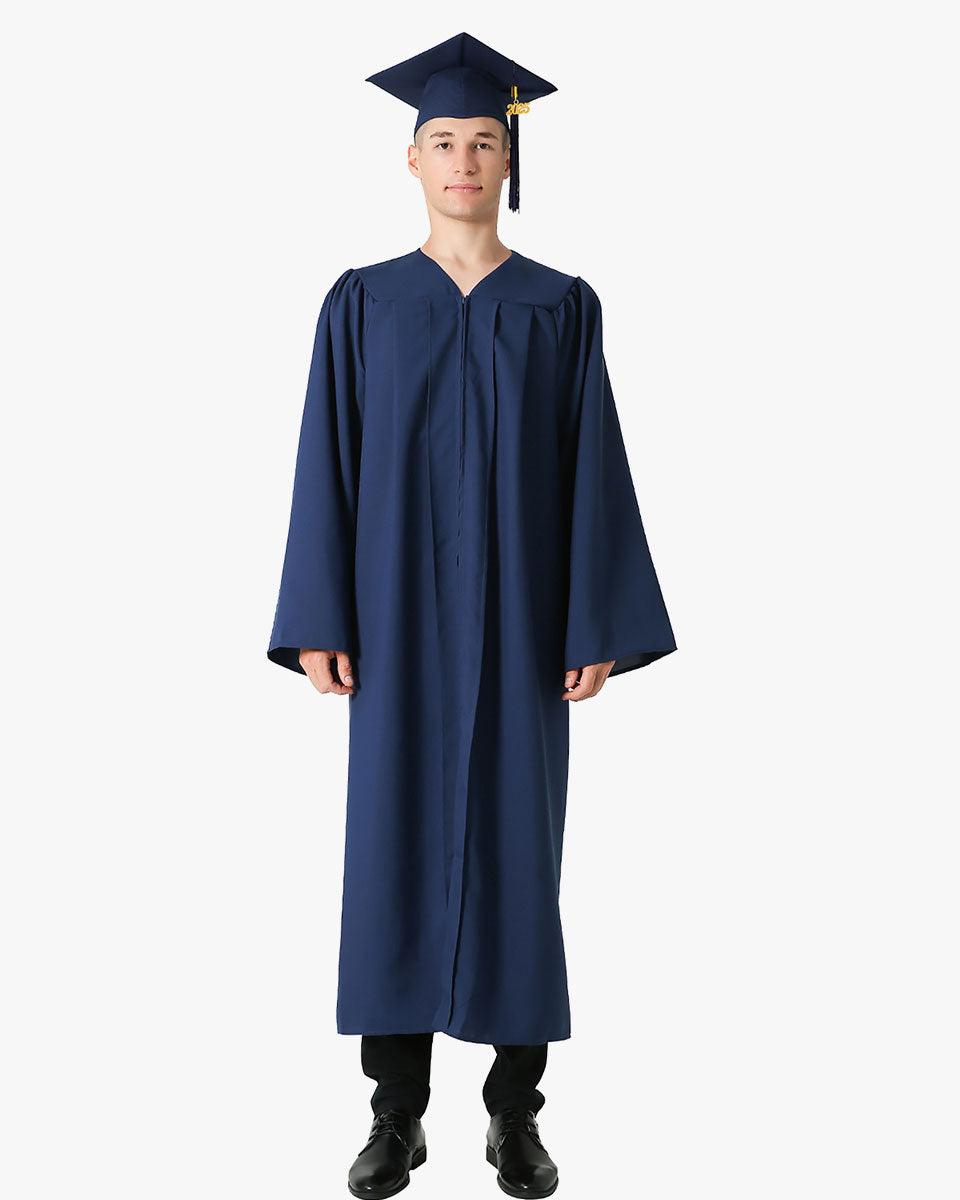 High School Premium Matte Graduation Cap, Gown, Tassel & Stole Package - Graduation Gown 