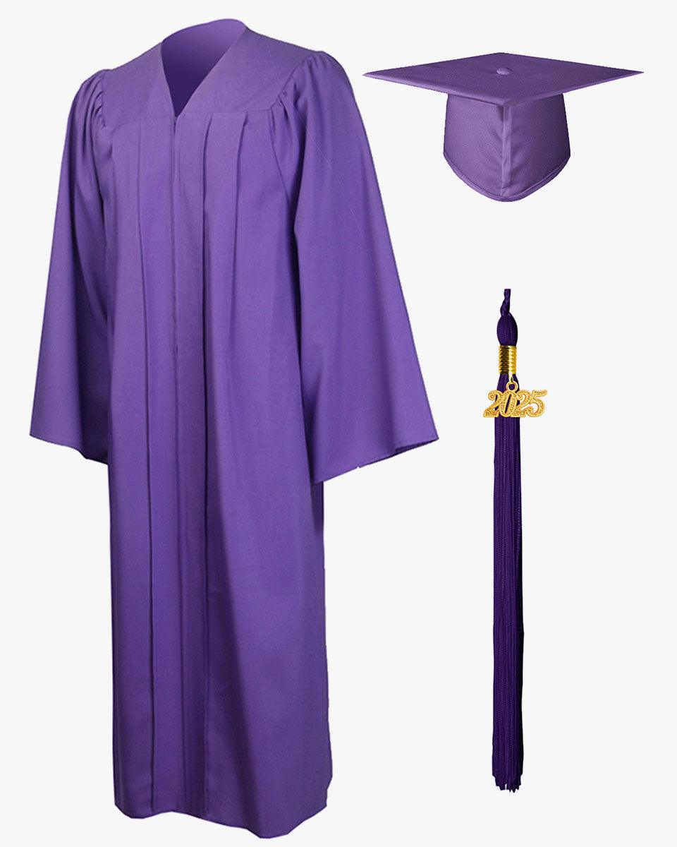 High School Premium Matte Graduation Cap, Gown, Tassel & Stole Package - Graduation Gown 