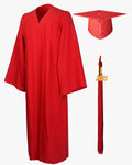 High School Premium Matte Graduation Cap, Gown, Tassel & Stole Package - Graduation Gown 