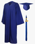 High School Premium Matte Graduation Cap, Gown, Tassel & Stole Package - Graduation Gown 