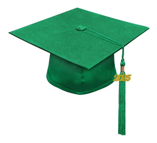 Matte Green Junior High/Middle School Cap & Tassel - Graduation Gown 