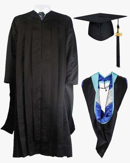 Deluxe Master Cap Gown & Hood Package - Graduation Gown 