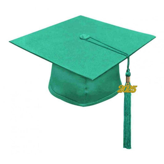 Matte Emerald Green Elementary Cap & Tassel - Graduation Gown 
