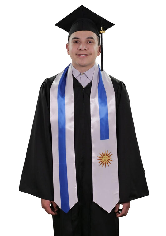 Uruguay Graduation Stole - Uruguayan Flag Sash - Graduation Gown 