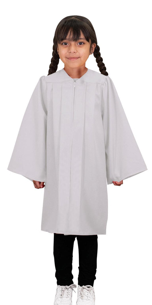 Matte White Kindergarten/Preschool Gown - Graduation Gown 