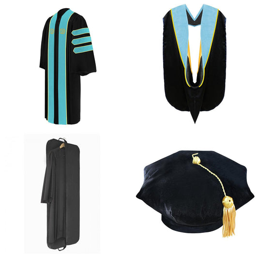 Deluxe Doctoral Academic Gown, Hood and Tam Package - CSULB - Graduation Gown 
