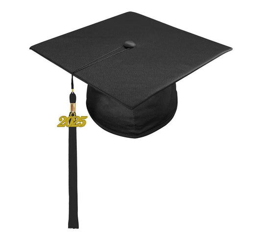 Shiny Black Elementary Cap & Tassel - Graduation Gown 
