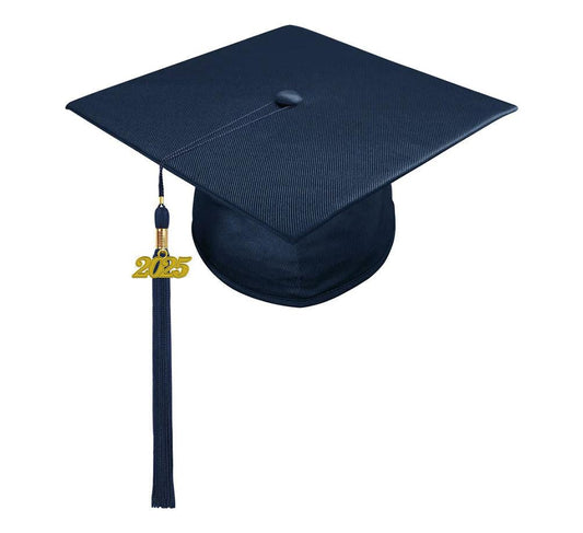 Shiny Navy Blue High School Cap & Tassel - Graduation Gown 