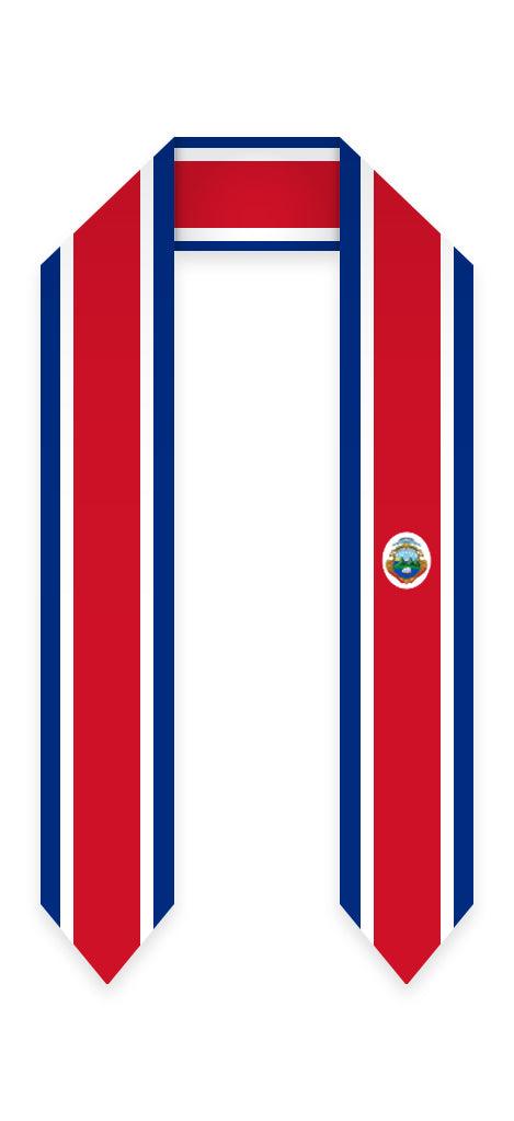 Costa Rica Graduation Stole - Costa Rican Flag Sash - Graduation Gown 