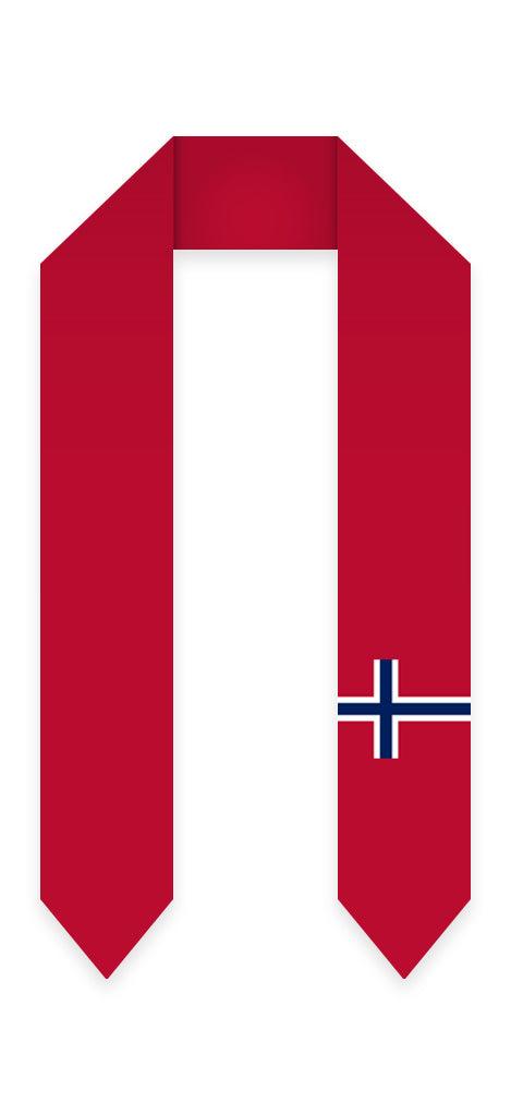 Norway Graduation Stole - Norwegian Flag Sash - Graduation Gown 