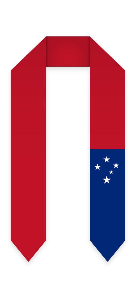 Samoa Graduation Stole - Samoan Flag Sash - Graduation Gown 