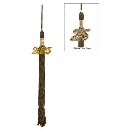 Shiny Brown Elementary Cap & Tassel - Graduation Gown 