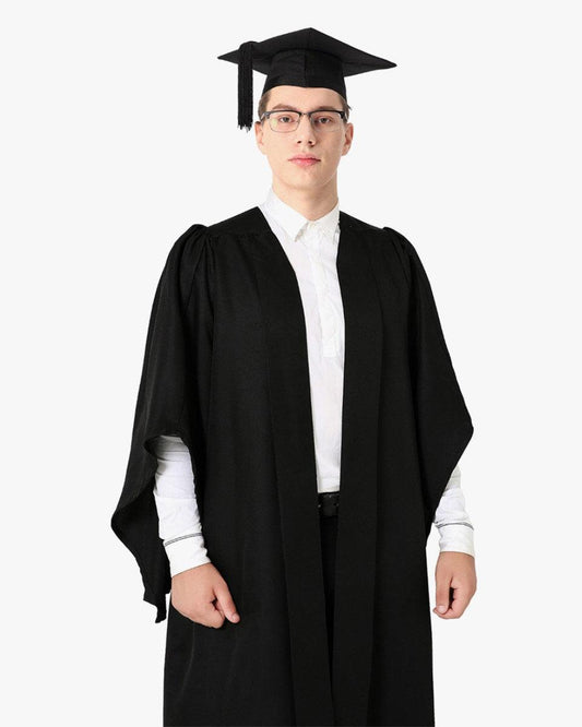 Classic Gathered UK British Bachelor Graduation Gown & Mortarboard - Graduation Gown 
