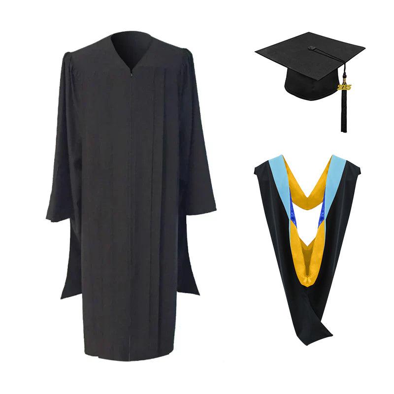 Masters Cap, Gown & Hood Package for UC Santa Barbara Graduation - Graduation Gown 