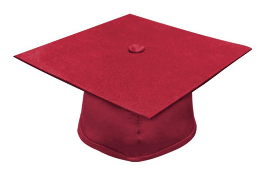 Matte Red Junior High/Middle School Cap - Graduation Gown 