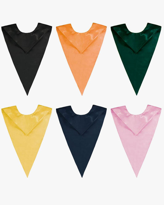 Traditional One Color V Stoles - 10 Colors Available - Graduation Gown 