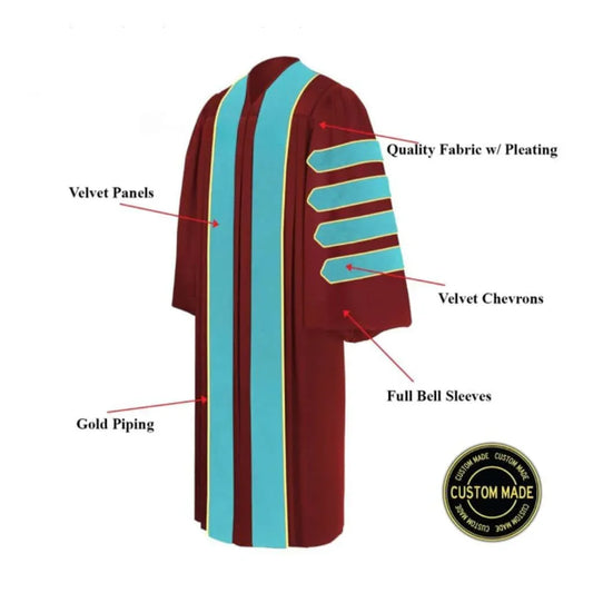 Custom Deluxe Doctoral Graduation Gown - Graduation Gown 