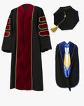 Deluxe Doctoral Tam, Gown & Hood Package - Scarlet - Graduation Gown 