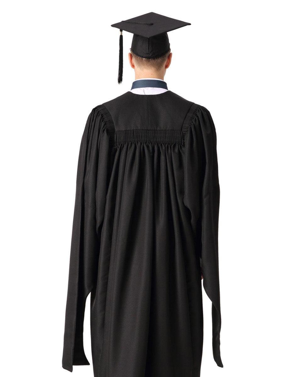 Deluxe Fluted Master Academic Gown & Mortarboard - Graduation Gown 