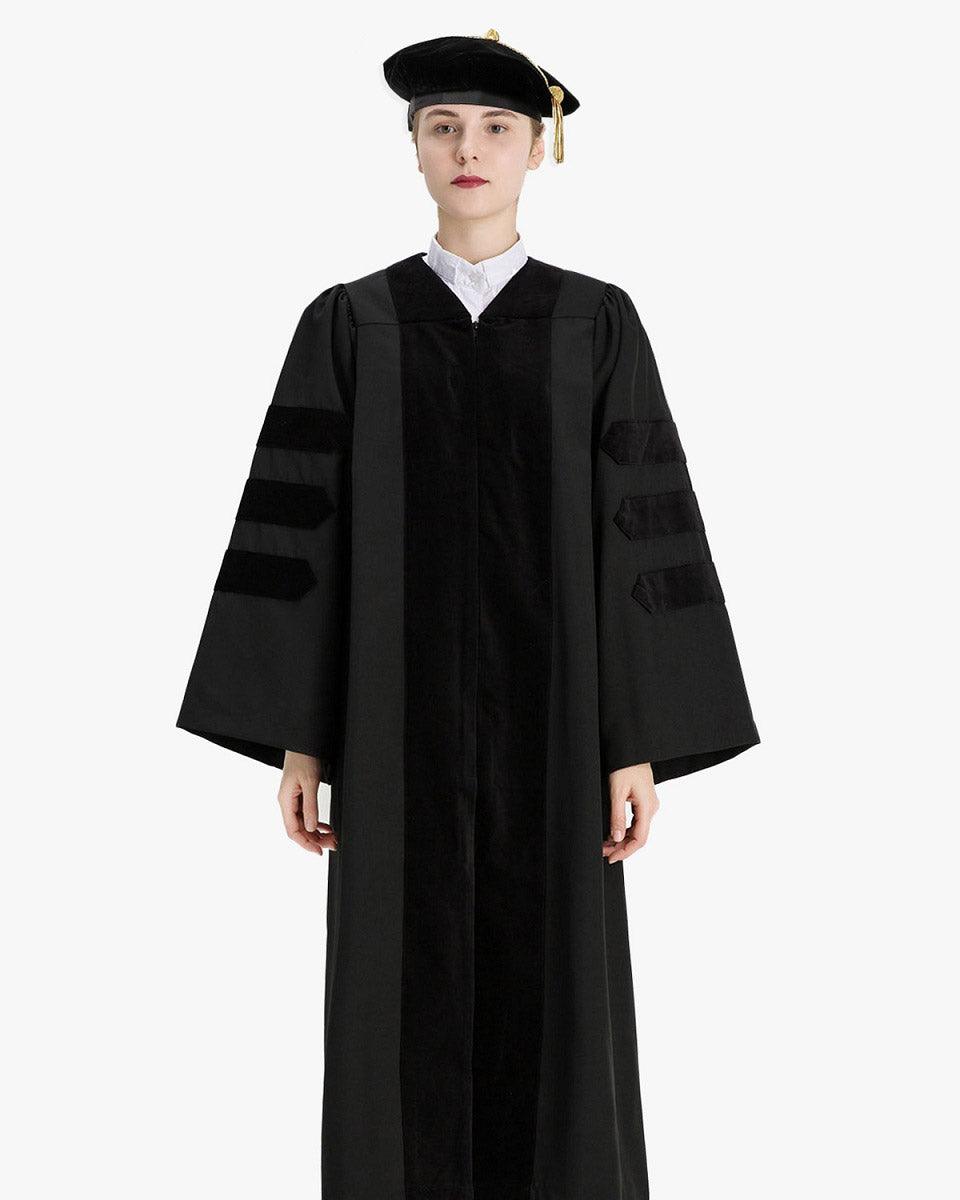 Economy Doctoral Graduation Gown, Tam & Hood Package - Graduation Gown 