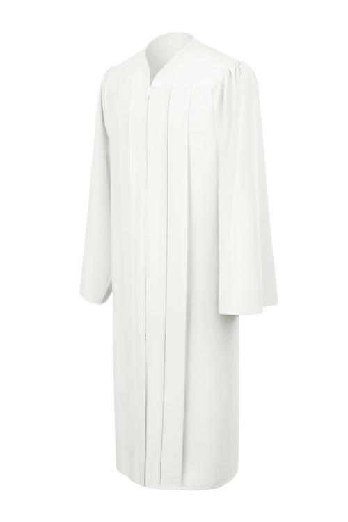 Matte White High School Gown - Graduation Gown 