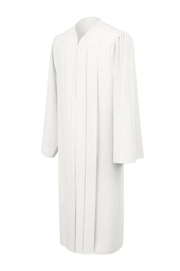 Matte White High School Gown - Graduation Gown 