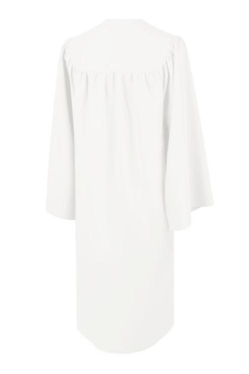 Matte White High School Gown - Graduation Gown 