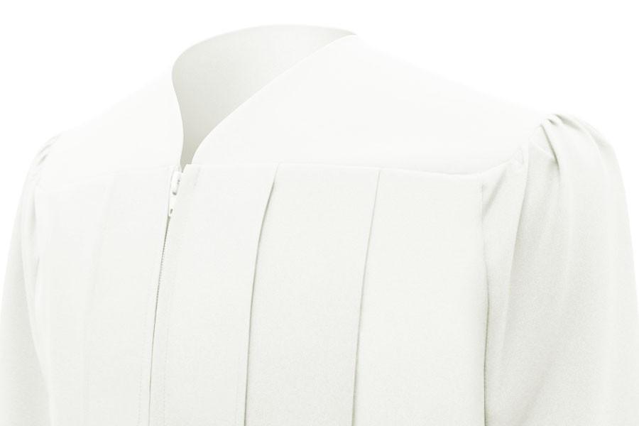 Matte White High School Gown - Graduation Gown 