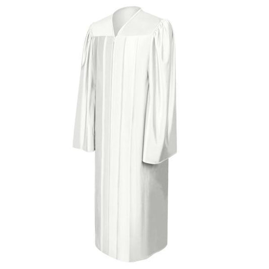 Shiny White Junior High/Middle School Gown - Graduation Gown 